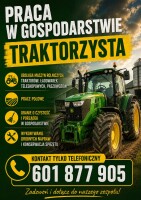 Praca w gospodarstwie rolnym, Obsługa traktorów, ładowarek
