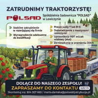 Zatrudnimy Traktorzystę. Tel 504307665