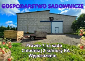 GOSPODARSTWO SADOWNICZE PRAWIE 7 HA + CHŁODNIA + PEŁNE WYPOSAŻENIE | SADKOWICE 
Na sprzedaż kompletne gospodarstwo sadownicze o łącznej powierzchni 6,